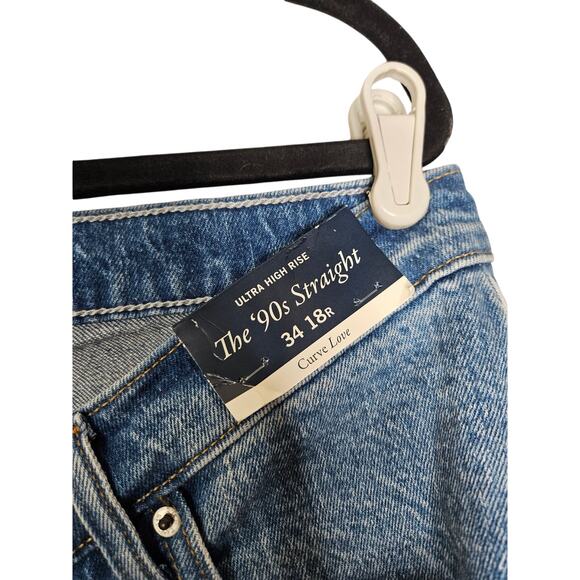 NEW Abercrombie Fitch 18 90s Straight Ultra High Rise Jeans Cross Button Casual - Picture 5 of 5